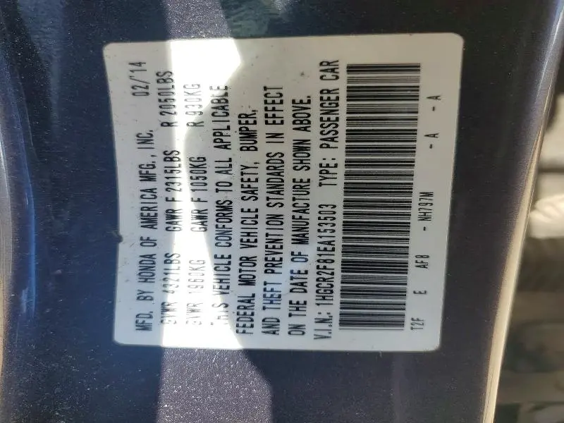 2014 HONDA ACCORD EXL  