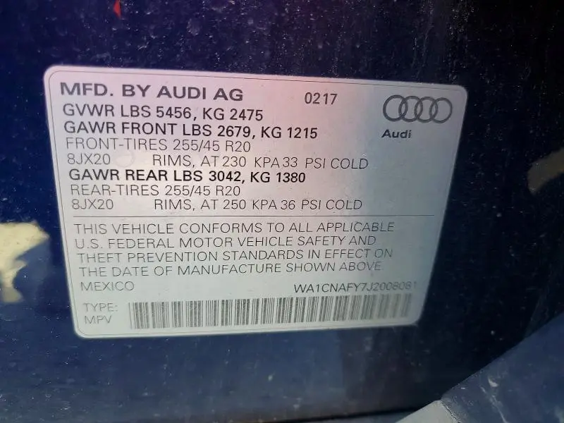 2018 AUDI Q5 PRESTIGE  