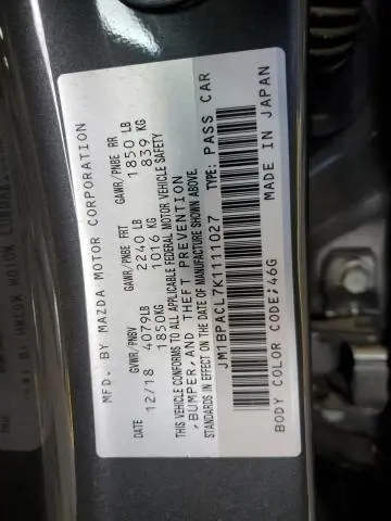 2019 MAZDA 3 PREFERRED PLUS  