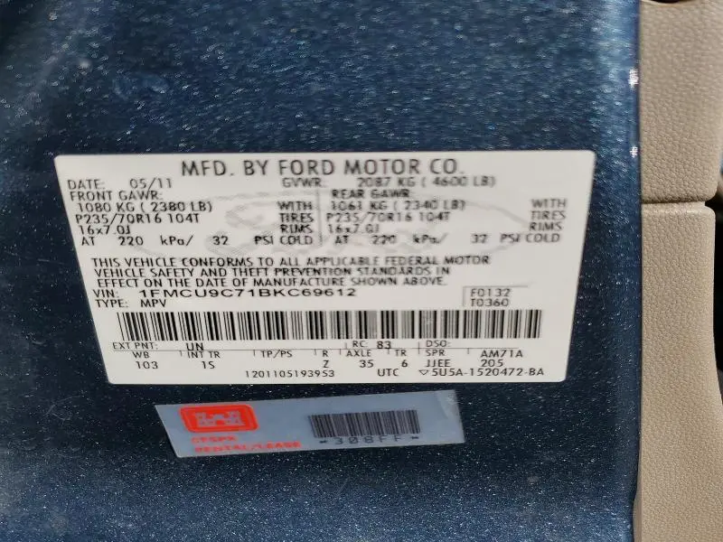 2011 FORD ESCAPE XLS  