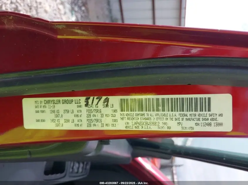 2011 JEEP LIBERTY SPORT