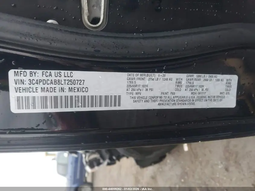 2020 DODGE JOURNEY SE VALUE