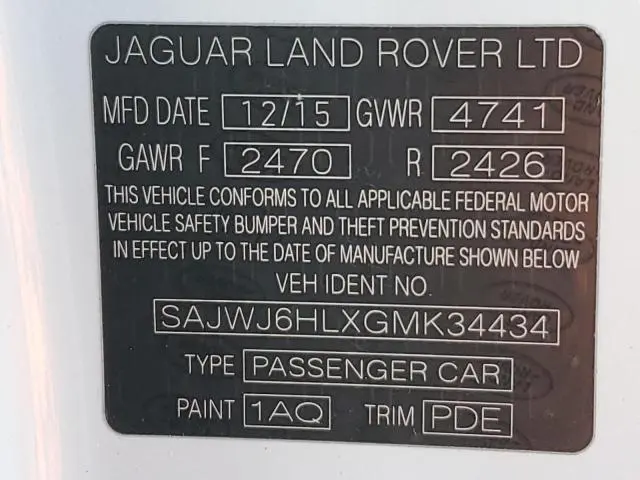 2016 JAGUAR F-TYPE R  