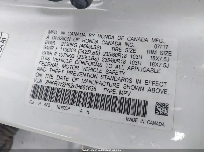 2017 HONDA CR-V EX-L/EX-L NAVI