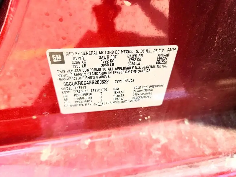 2016 CHEVROLET SILVERADO K1500 LT  