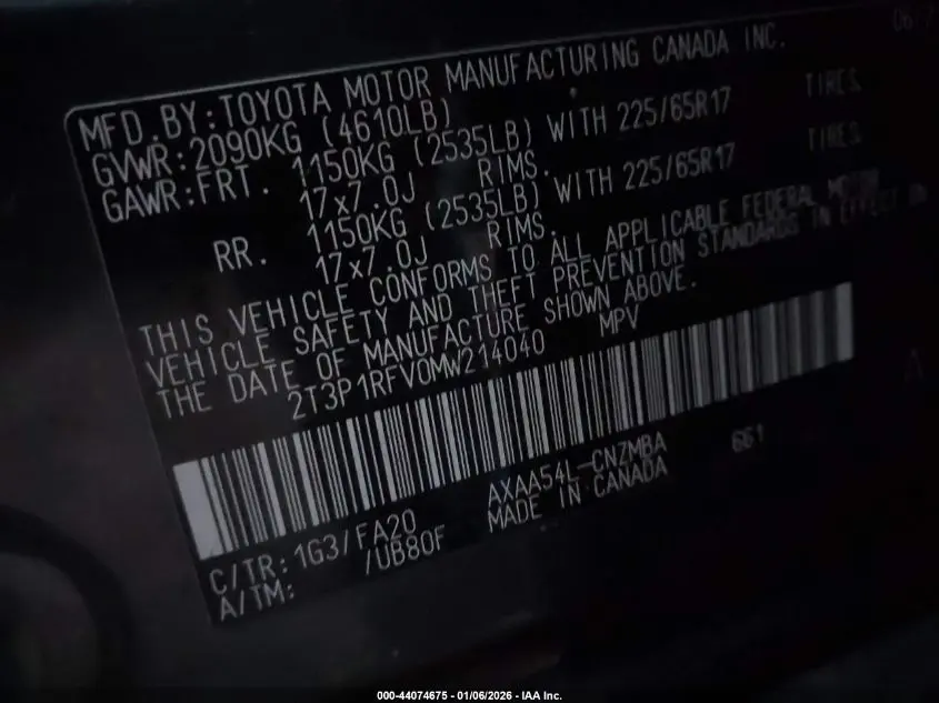 2021 TOYOTA RAV4 XLE