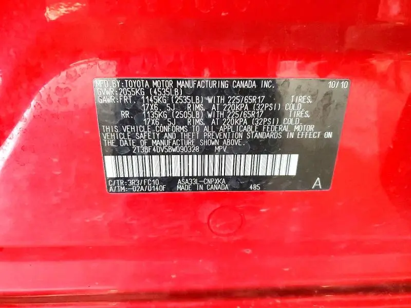 2011 TOYOTA RAV4 BASE  