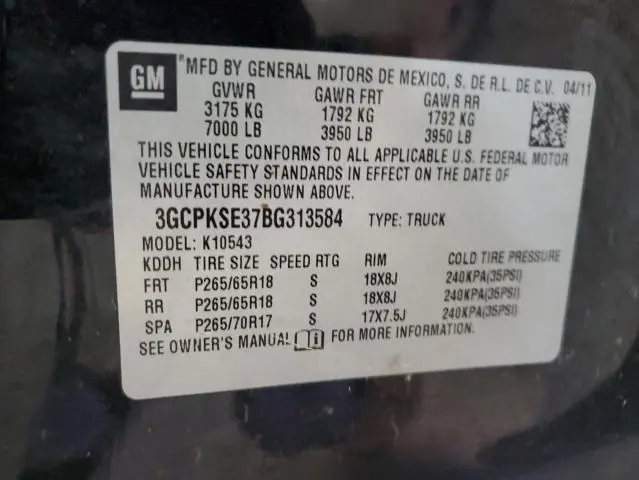 2011 CHEVROLET SILVERADO K1500 LT  