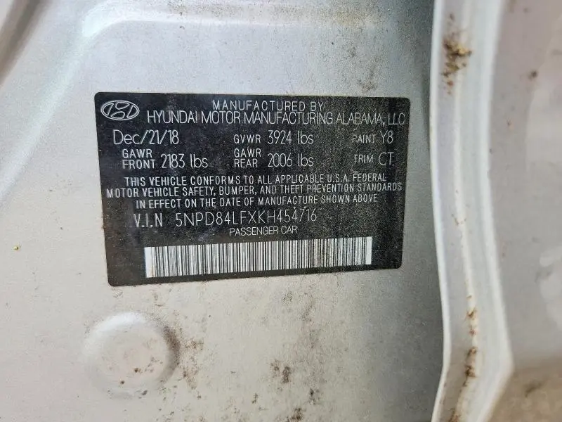 2019 HYUNDAI ELANTRA SEL  
