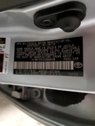 2012 TOYOTA CAMRY BASE  