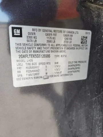 2016 GMC TERRAIN SLE  