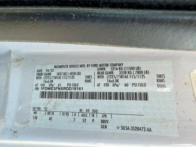 2024 FORD ECONOLINE E350 SUPER DUTY CUTAWAY VAN  