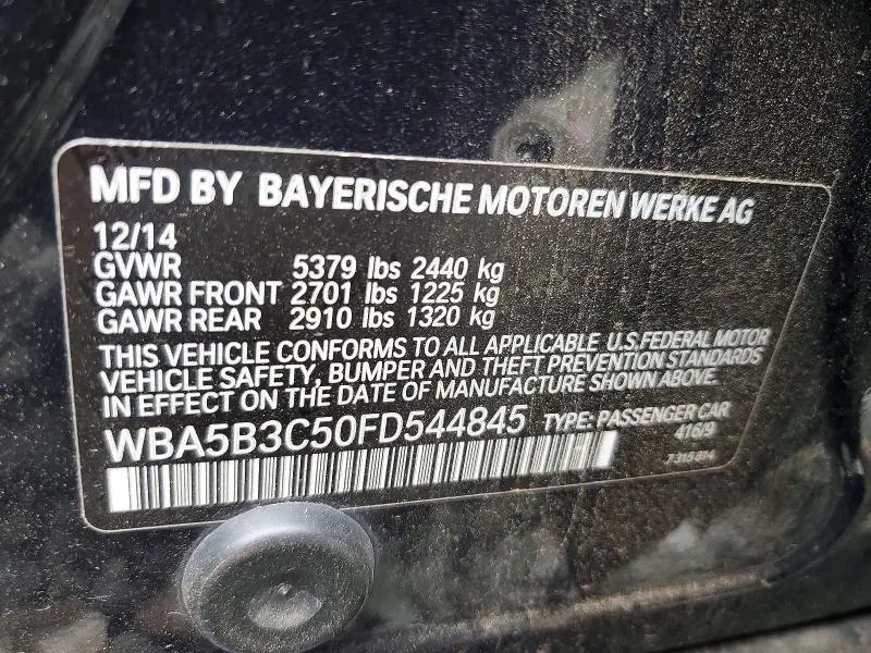 2015 BMW 535 XI  