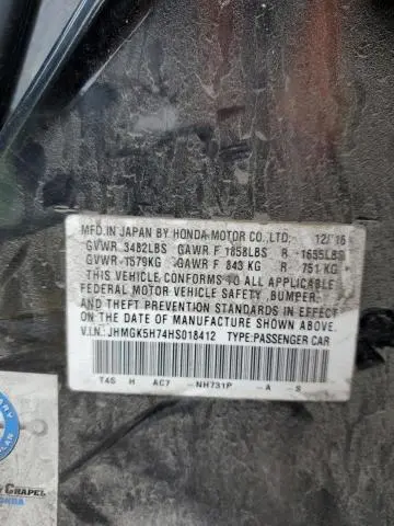 2017 HONDA FIT EX  
