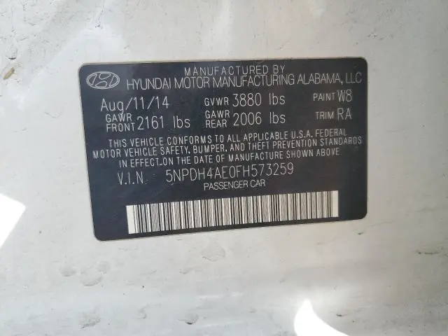 2015 HYUNDAI ELANTRA SE  