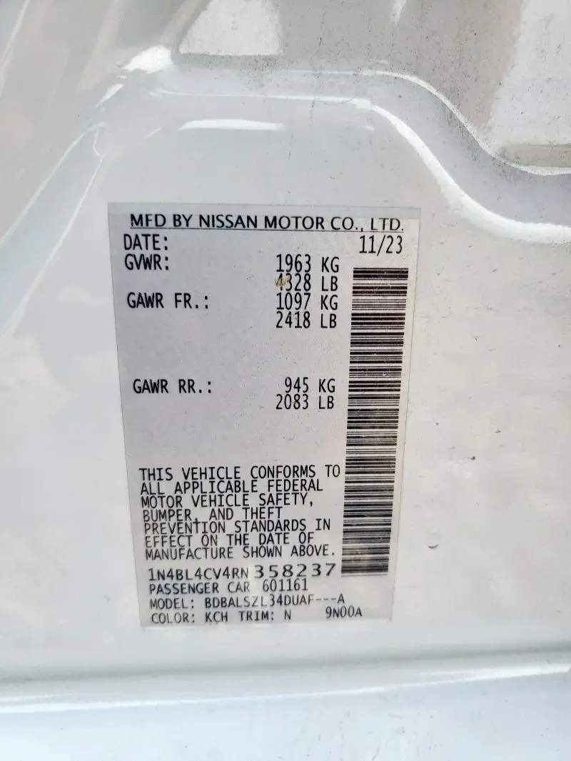 2024 NISSAN ALTIMA SR  