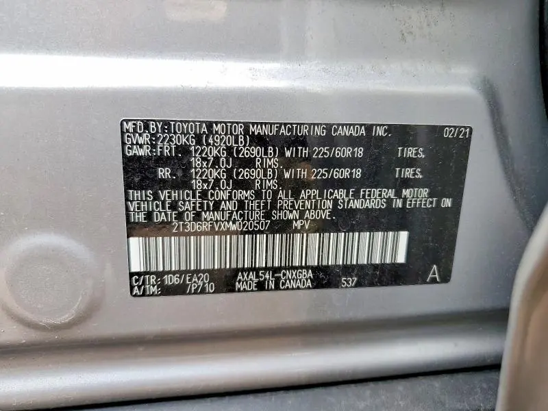 2021 TOYOTA RAV4 LIMITED  