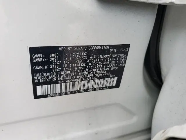 2019 SUBARU ASCENT LIMITED  