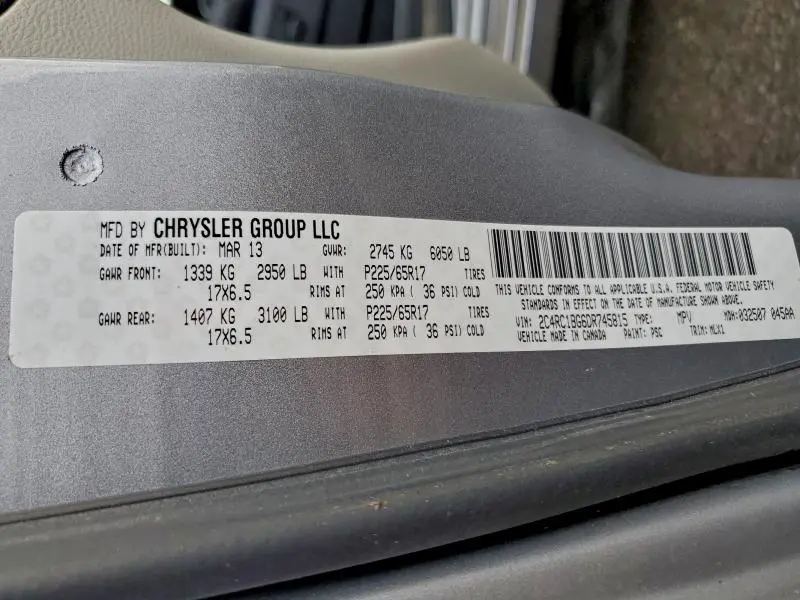 2013 CHRYSLER TOWN & COUNTRY TOURING  