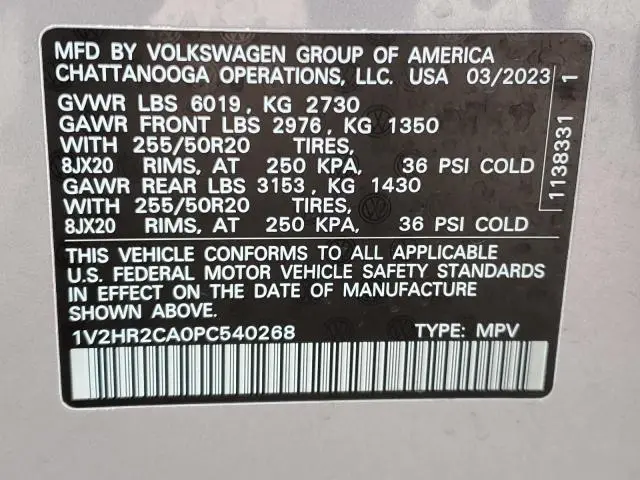 2023 VOLKSWAGEN ATLAS SE  