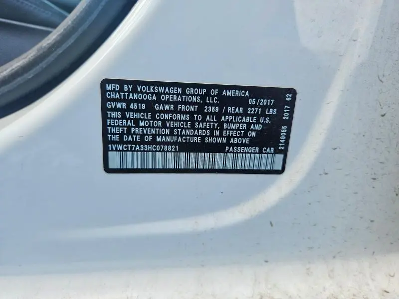 2017 VOLKSWAGEN PASSAT SEL PREMIUM  