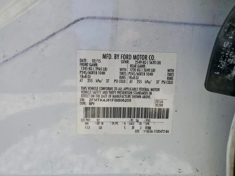 2015 FORD EDGE SEL  