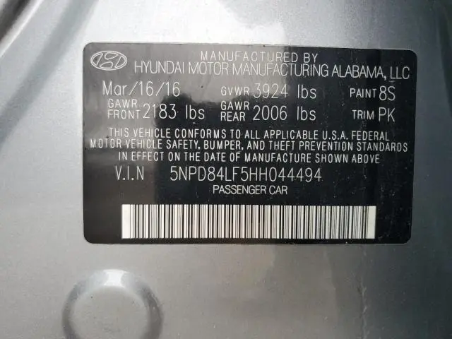 2017 HYUNDAI ELANTRA SE  