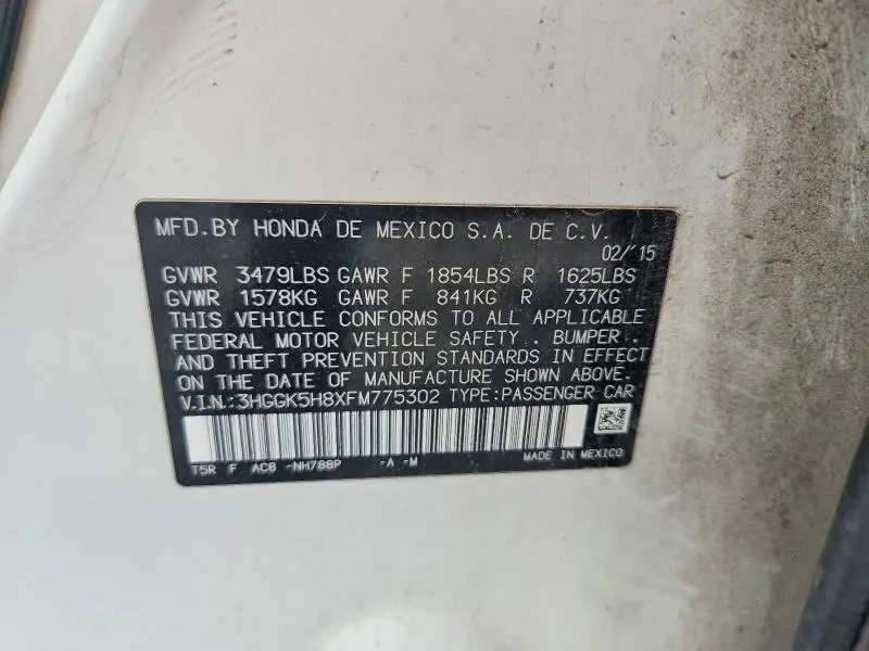 2015 HONDA FIT EX  