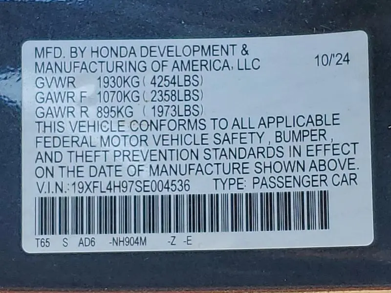 2025 HONDA CIVIC SPORT TOURING  