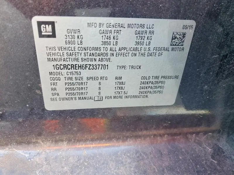 2015 CHEVROLET SILVERADO C1500 LT  