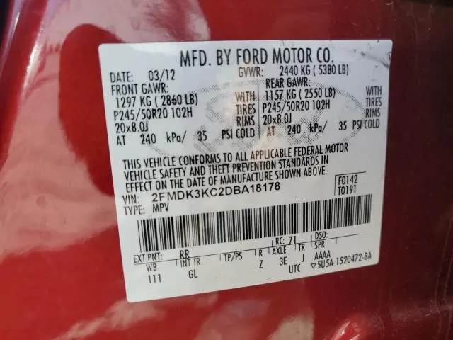 2013 FORD EDGE LIMITED  