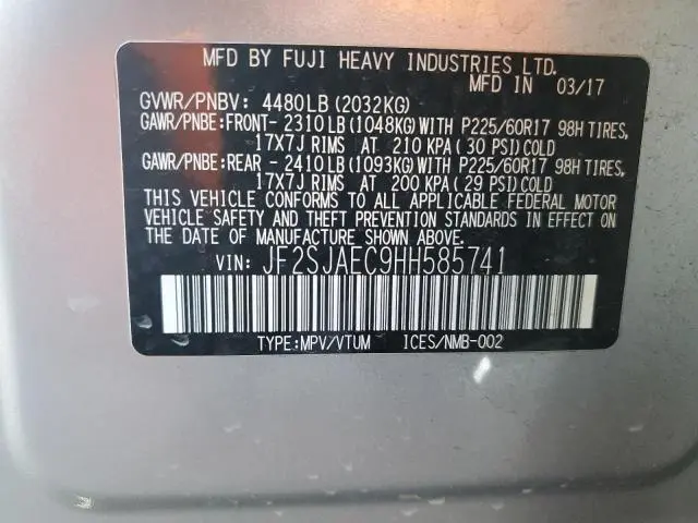2017 SUBARU FORESTER 2.5I PREMIUM  
