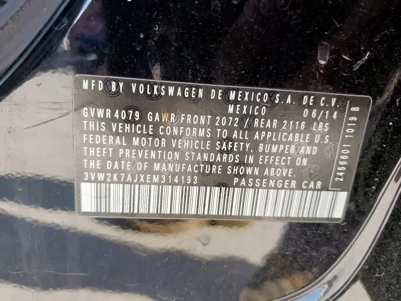 2014 VOLKSWAGEN JETTA BASE  