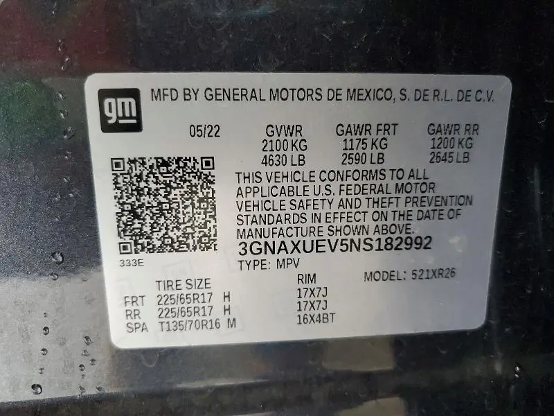 2022 CHEVROLET EQUINOX LT  