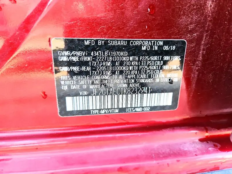 2019 SUBARU CROSSTREK PREMIUM  