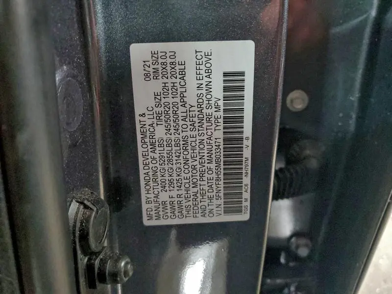 2021 HONDA PASSPORT EXL  