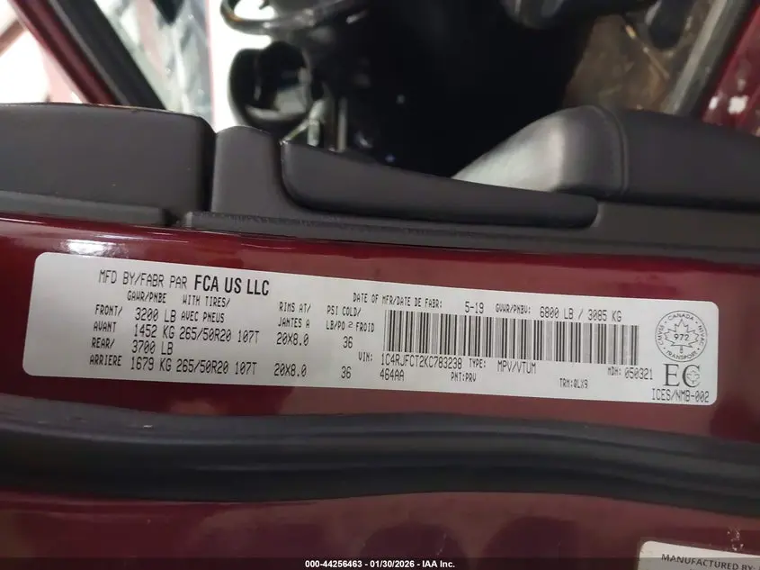 2019 JEEP GRAND CHEROKEE OVERLAND