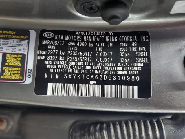 2013 KIA SORENTO LX  