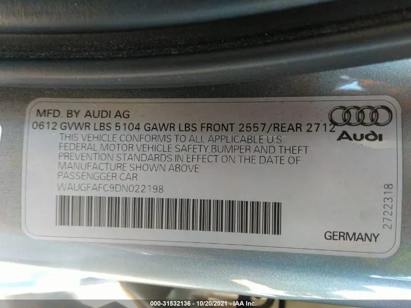 2013 AUDI A6 2.0T PREMIUM PLUS