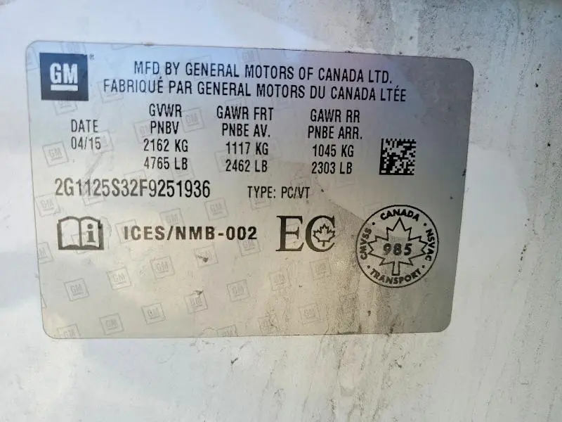 2015 CHEVROLET IMPALA LT  