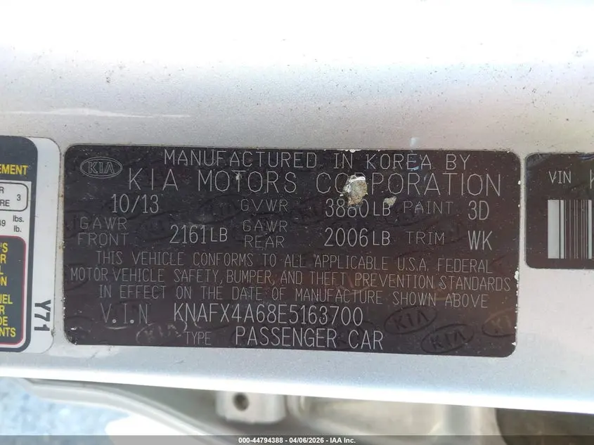 2014 KIA FORTE LX