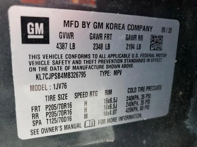 2021 CHEVROLET TRAX 1LT  