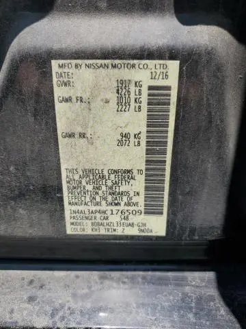 2017 NISSAN ALTIMA 2.5