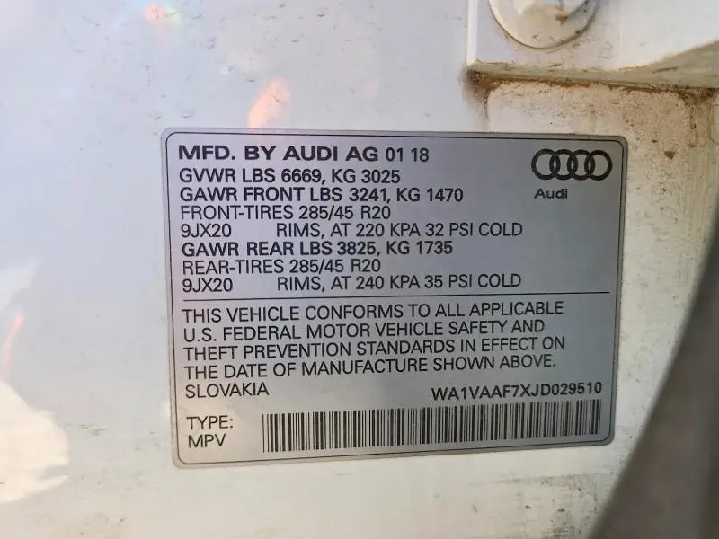 2018 AUDI Q7 PRESTIGE  