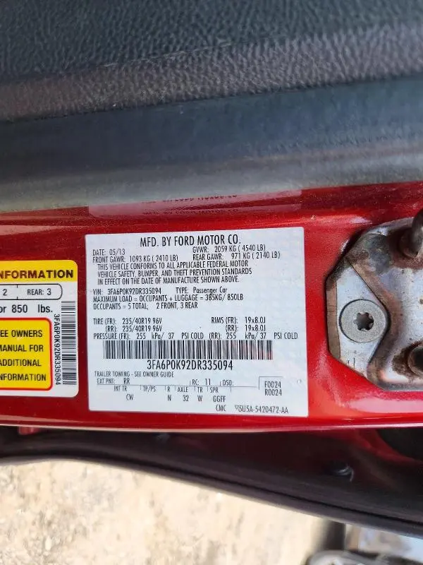 2013 FORD FUSION TITANIUM  