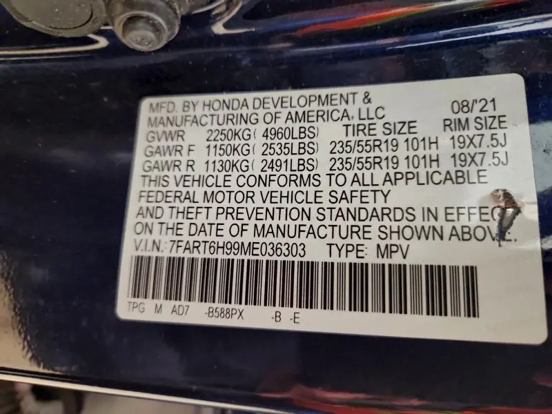 2021 HONDA CR-V TOURING  