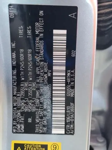 2015 TOYOTA HIGHLANDER XLE  