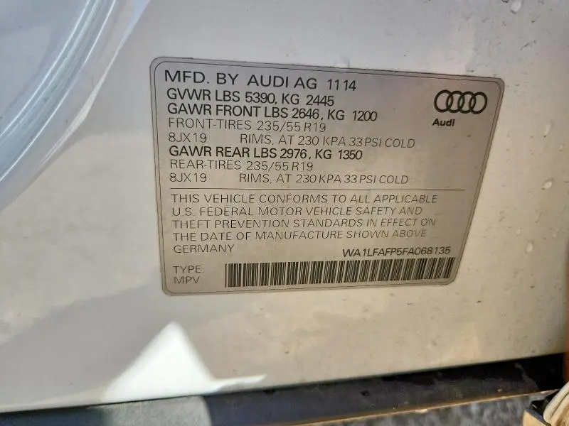2015 AUDI Q5 PREMIUM PLUS  