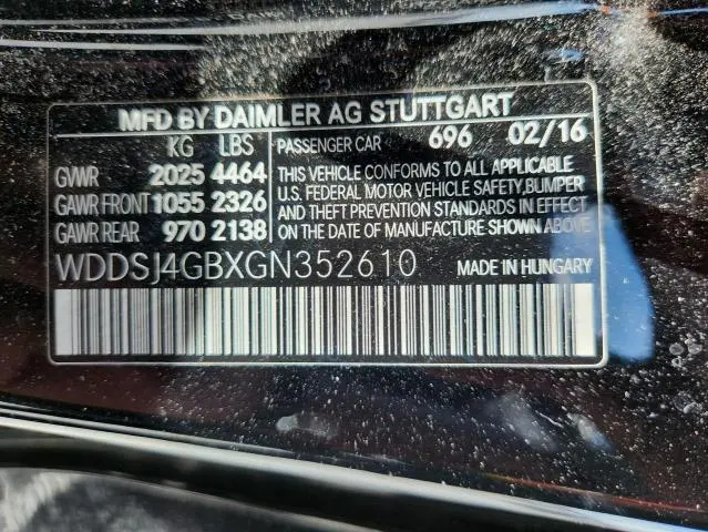 2016 MERCEDES-BENZ CLA 250 4MATIC  