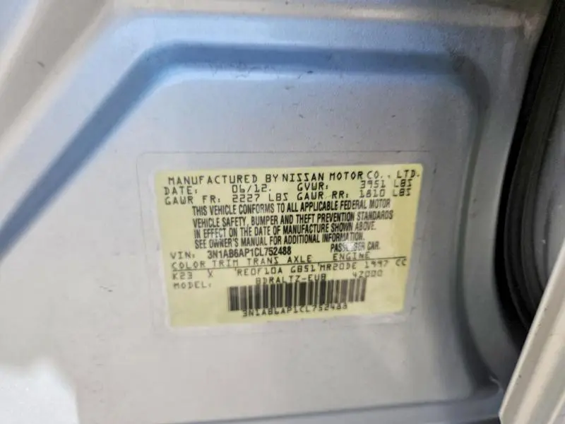 2012 NISSAN SENTRA 2.0  